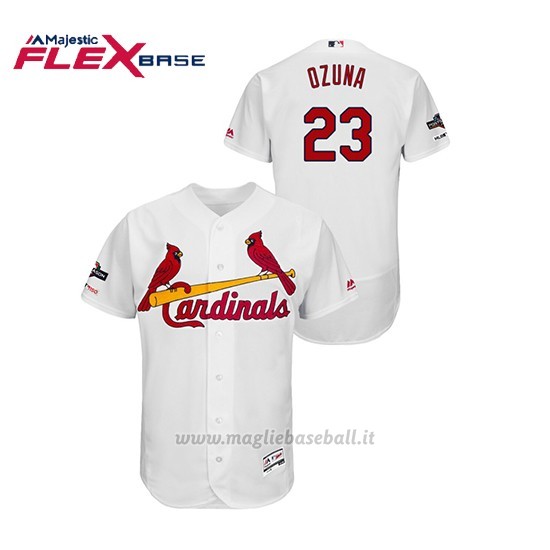Maglia Baseball Uomo St. Louis Cardinals 23 Marcell Ozuna 2019 Postseason Flex Base Bianco